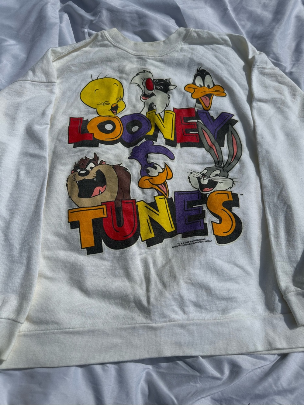 Looney Tunes White Graphic Sweatshirt - Classic Characters